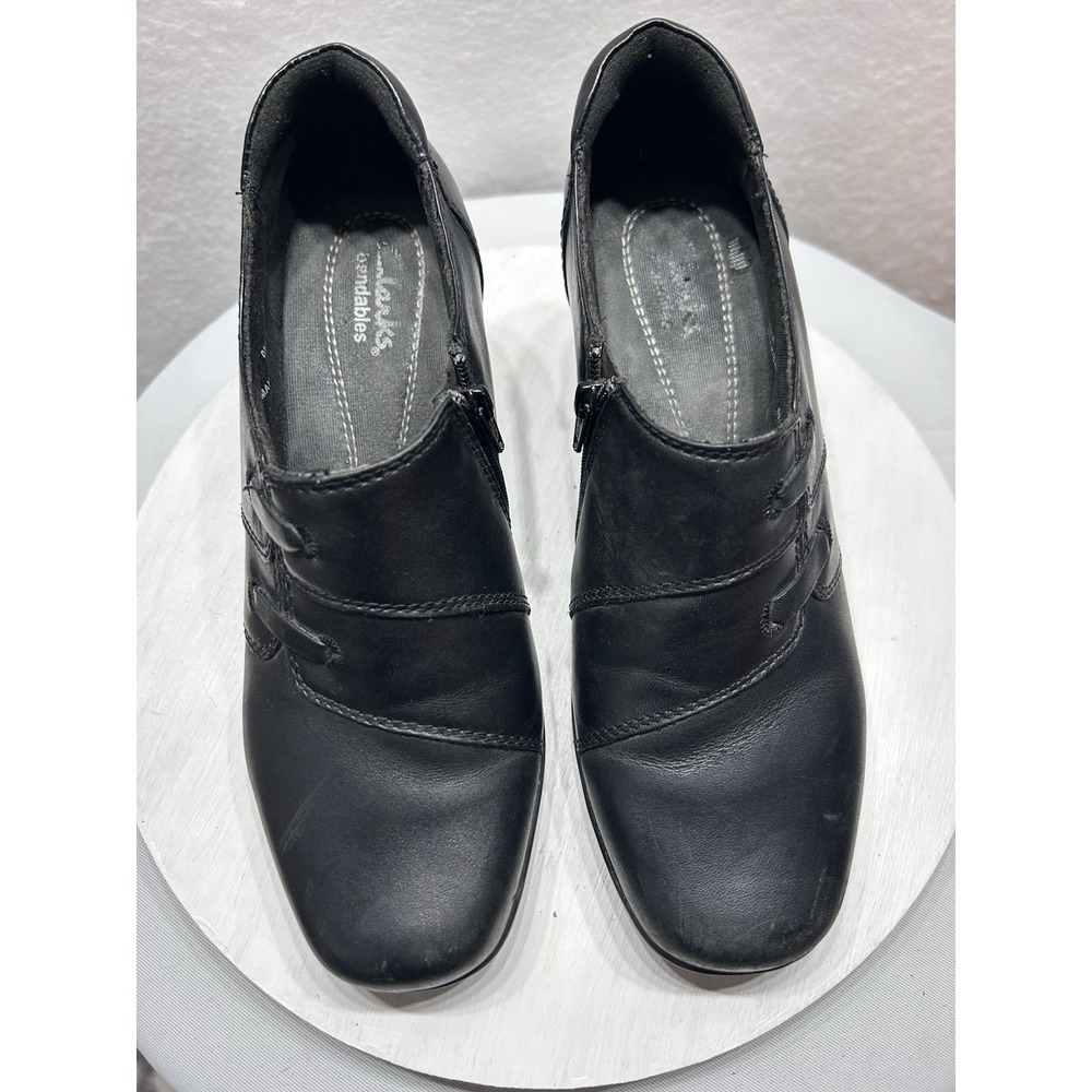 Clarks Bendables Women's Size 8M Black Leather Zip Booties EUC - Picture 13 of 13